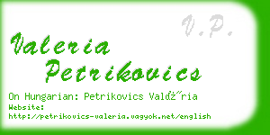 valeria petrikovics business card